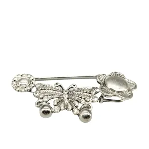 Delicate Handmade Sterling Silver Butterfly Brooch.