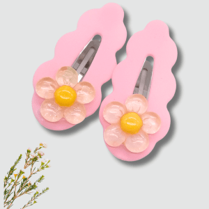 Pink Flower Cloudy Hair Pin