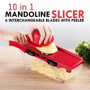 High Quality 10 In 1 Mandoline Slicer Vegetable Grater, Cutter with Stainless Steel Blades