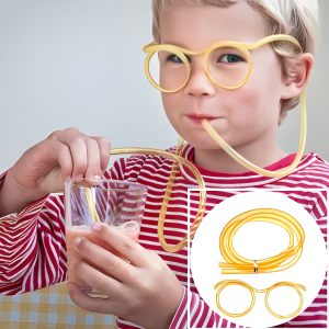 1PC New Creative Funny Soft Flexible Glasses Straw