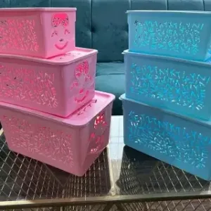 3Pcs Set Smiley Organiser Basket With Cap
