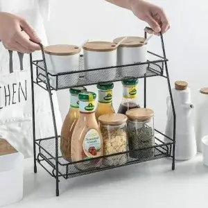 2-Tier Metal Kitchen & Bathroom Rack