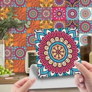 12 Pcs Random Peel And Stick Ceramic Tile Paste Stickers
