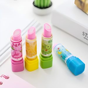 2PC Kids Creative Lipstick Rotary Rubber Eraser