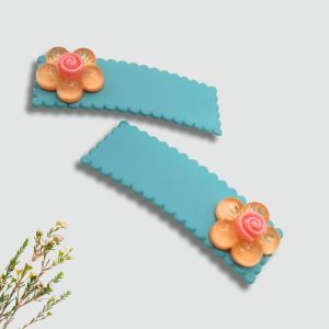 Wavy Square Shape Roses Hair Clip