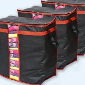 Pack Of 5 - Black Storage Oraganizer Bag