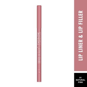 Swiss Beauty 2-In-1 Creamy Matte Lip Liner + Lip Filler | Smudgeproof and waterproof | Shade- Natural Pink, 1.6g