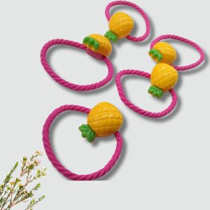 5PCS/Set Yellow PineApple With Elastic Hair Band