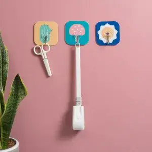 pack of 5 -Cute Cartoon Design Wall Sticker Hook Random Design