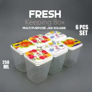 6-Piece Multipurpose 250ml Storage Jar Set