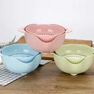 Household Double-layer Kitchen Vegetable Washing Fruit Basket