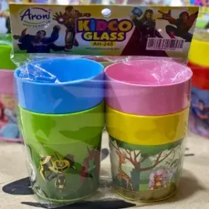 Pack Of 4 - Kids Glass With Printed Cartoon Characters